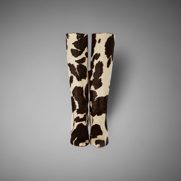 Dolce & Gabbana Cow Print Calf Hair Boots Rare Vintage Collector Size 38 (US 8) - Picture 2 of 10